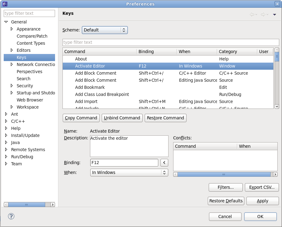 Configuring Keyboard Shortcuts