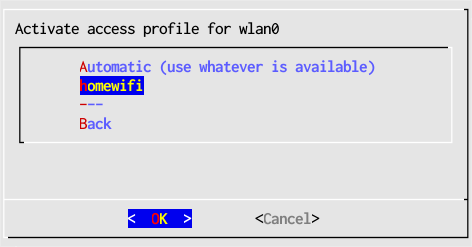 image of Network
                Setup activate wireless profile.