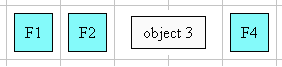 Object layout in strict grid. Large rectangular object is
centered horizontally within 2 grid spaces