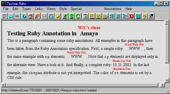 example ruby rendering in Amaya, main view